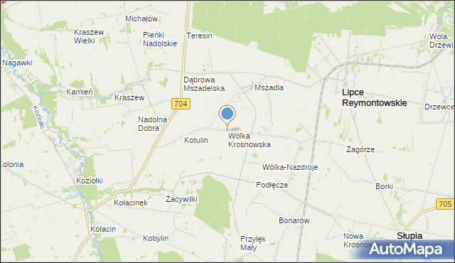 mapa Wólka Krosnowska, Wólka Krosnowska na mapie Targeo